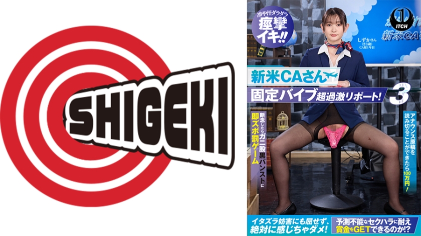 新米 CA さん固定バイブ超過激リポート！3 アナウンス原稿を読み切ることができた100 万円！断念したらガニ股黒パンストに即ズボ罰ゲーム しずかさん(23歳)CA歴1年目